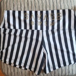 Savage swim stripe shorts